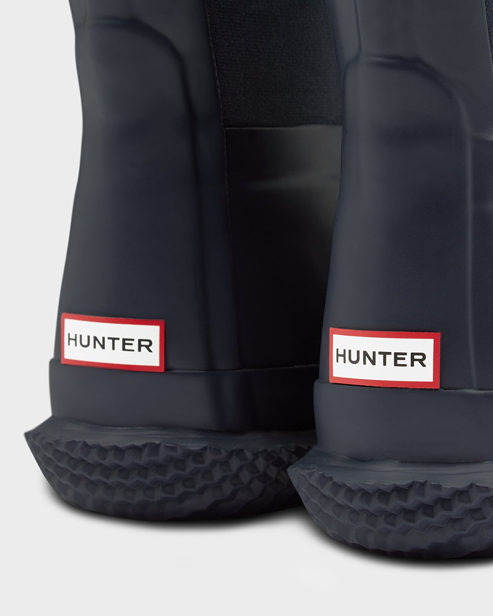 Snow Boots Kinderen - Hunter Original Big Insulated Roll Top Sherpa - Donker Blauw - 76VSHRGJK